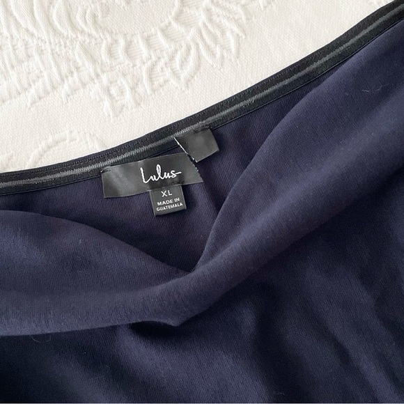 NWOT Lulus How Much I Care Midnight Blue Off-the-Shoulder Midi Dress XLarge - Picture 4 of 6